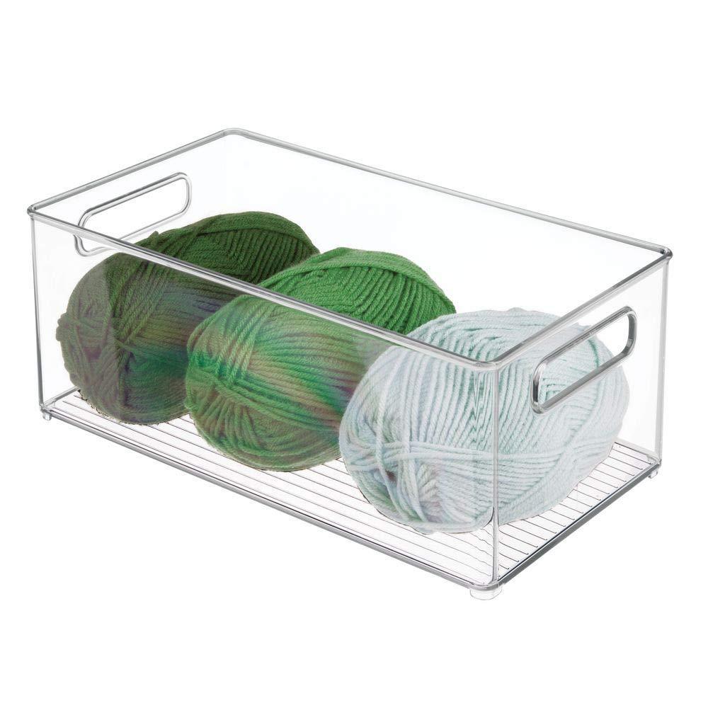 Order now mdesign large plastic storage organizer bin holds crafting sewing art supplies for home classroom studio cabinet or closet great for kids craft rooms 14 5 long 8 pack clear
