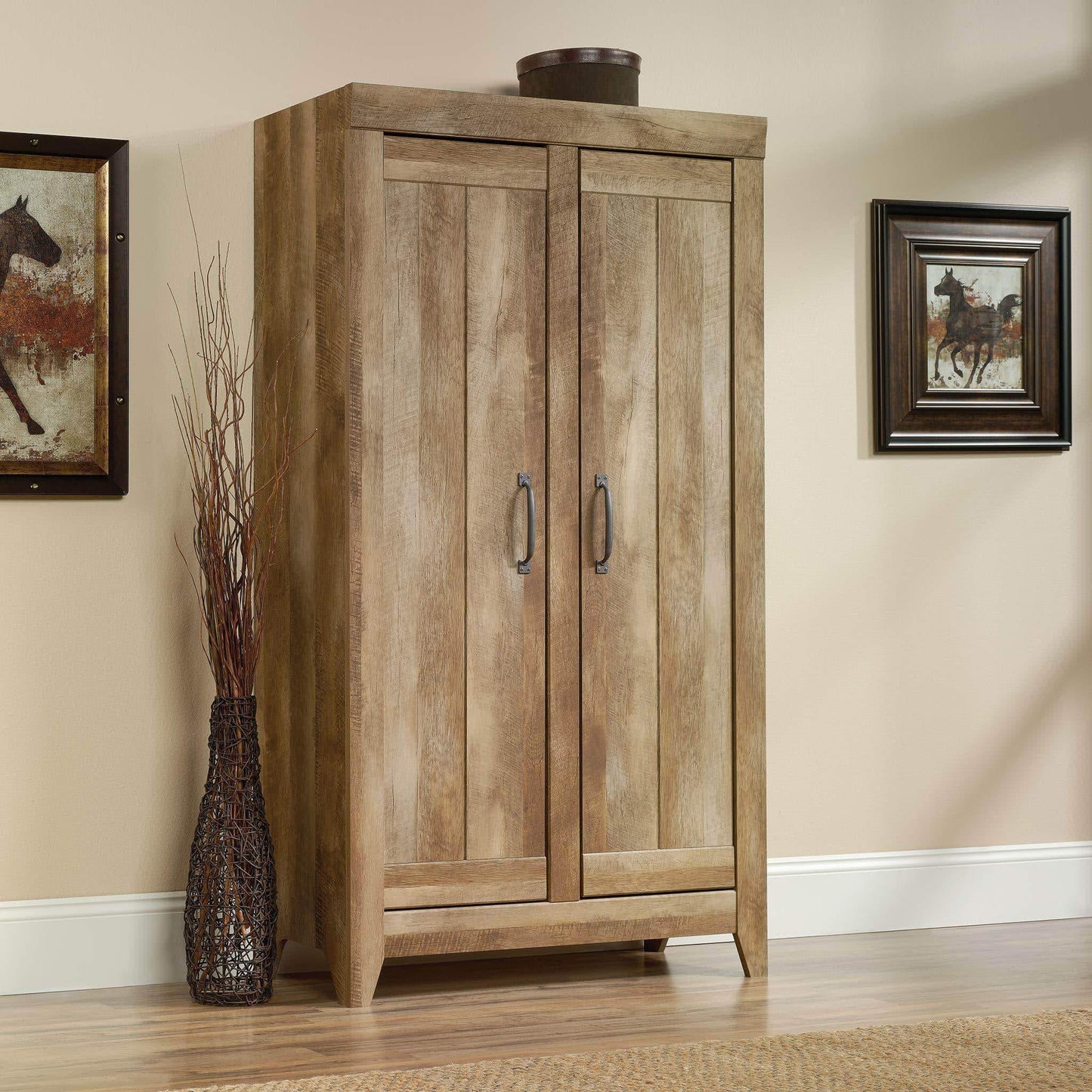Exclusive sauder 418141 adept storage wide storage cabinet l 38 94 x w 16 77 x h 70 98 craftsman oak finish