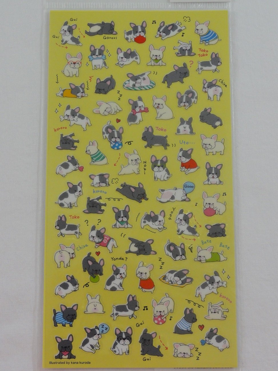 Cute Kawaii Mind Wave Dogs Puppies Sticker Sheet - for Journal Planner Craft Organizer Agenda Schedule