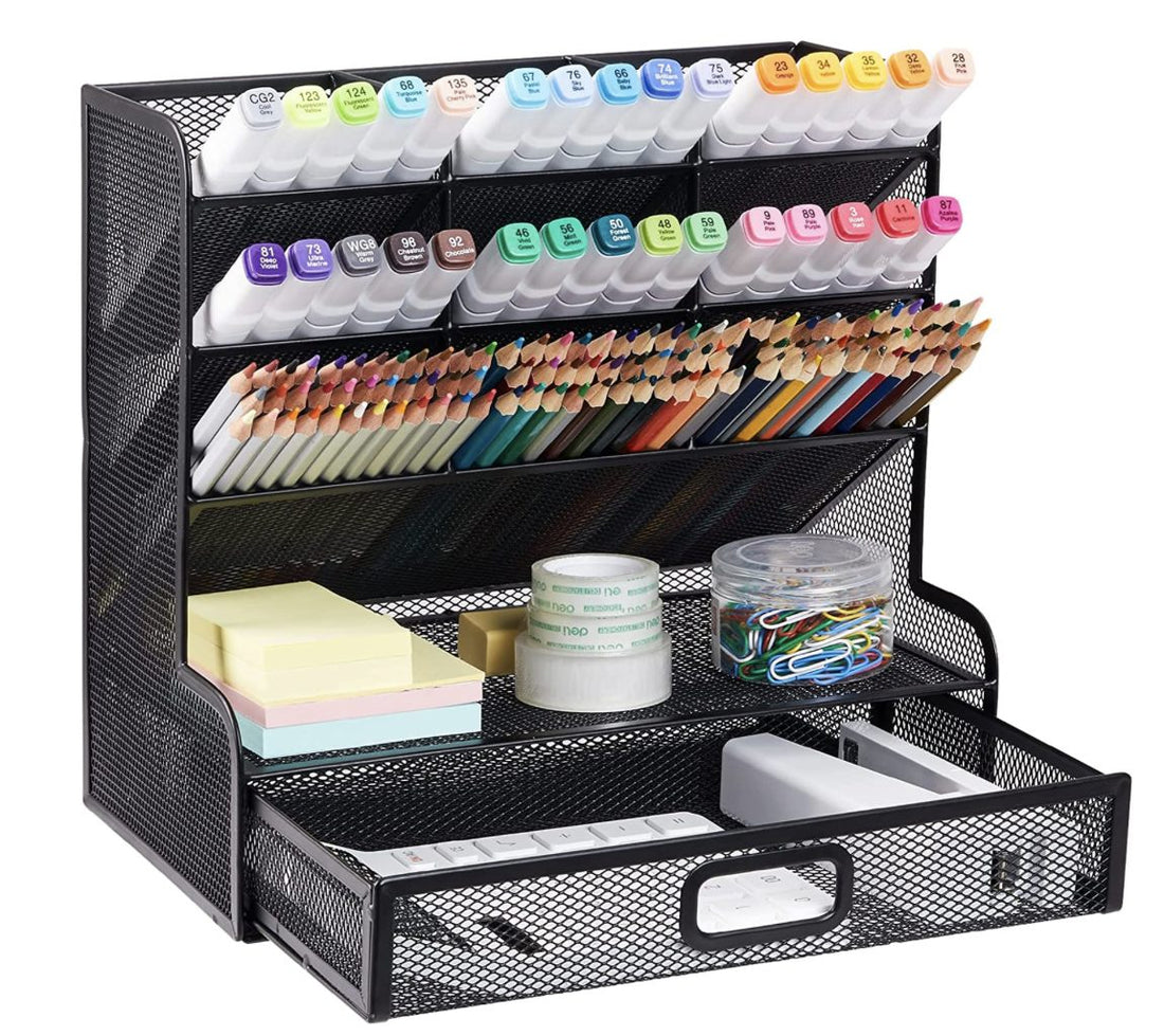Mesh Desk Organizer with Pen and Marker Caddy – $19.98