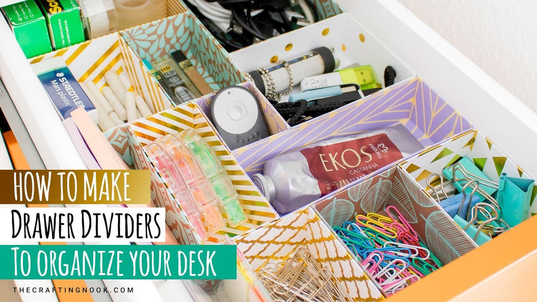 Using nothing but cardstock (plain or patterned) and glue, you can create some pretty DIY drawer dividers in a matter of minutes that will tame your drawer-mess ...