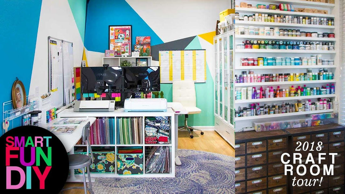 2018 Craft Room Tour!! 😍 How I organize my craft supplies 😮 I got rid of 90% of my craft supplies by Smart Fun DIY (3 years ago)