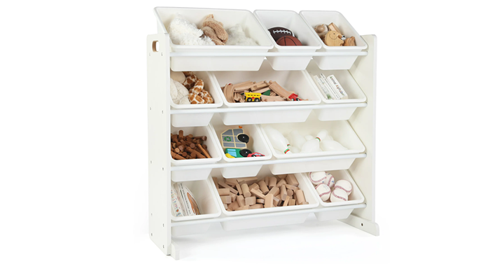 Cambridge Collection Kids Toy Storage Organizer with 12 Plastic Bins – Just $37.97!