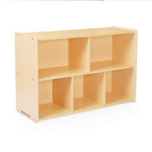 Load image into Gallery viewer, Save guidecraft 5 compartment storage shelves 30 toddlers wooden organizer cabinet for school home or daycare teachers book cubby and toy shelf