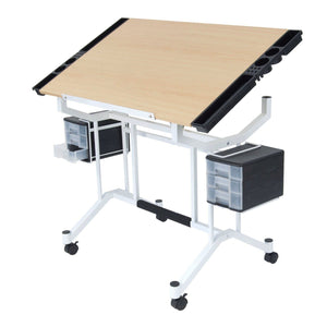Featured studio designs pro craft station in white with maple 13245