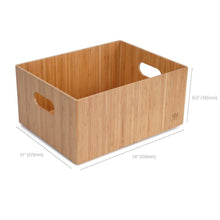 Load image into Gallery viewer, Discover the best mobilevision bamboo storage box 14x11x 6 5 durable bin w handles stackable for toys bedding clothes baby essentials arts crafts closet office shelf