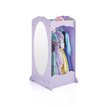 Load image into Gallery viewer, The best guidecraft dress up cubby center lavender kids clothing storage rack costume shoes wardrobe with mirror and side hooks standing closet for toddlers