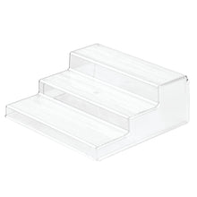 Load image into Gallery viewer, Best idesign linus plastic 3 tier organizer spice rack for kitchen pantry cabinets countertops vanity office craft room 10 x 8 75 x 3 50 set of 4 black