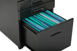 Great craft hobby essentials 62002 metal 3 vertical mobile filing cabinet 15 75 w x 22 d craft supply storage with locking drawers in black