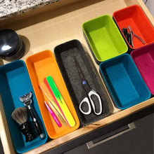 Load image into Gallery viewer, Purchase welaxy office drawer organizers trays drawers dividers felt storage bins organizer bin for jewelry cosmetic makeup junk silverware pens art crafts tools sturdy flexible bins pack 8 lime green