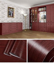 Load image into Gallery viewer, Buy textured faux wood grain contact paper self adhesive shelf liner for kitchen cabinets shelves countertop table arts crafts decal 17 7x196 inches