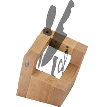 Load image into Gallery viewer, Featured artelegno magnetic knife block solid beech wood with sharpener holder luxurious italian pisa collection by master craftsmen displays protects 8 high end knives eco friendly natural finish